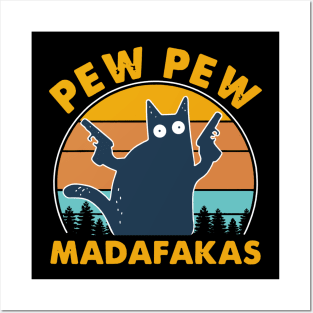 Cat Pew Pew Madafakas Vintage Posters and Art